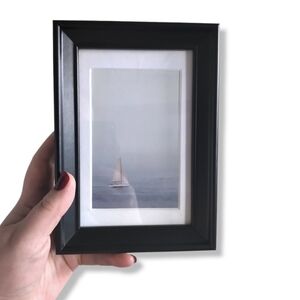 🍒Lot 3 Vintage 90's IKEA Picture Frames Natural Scenery Sea Black Photo Frame